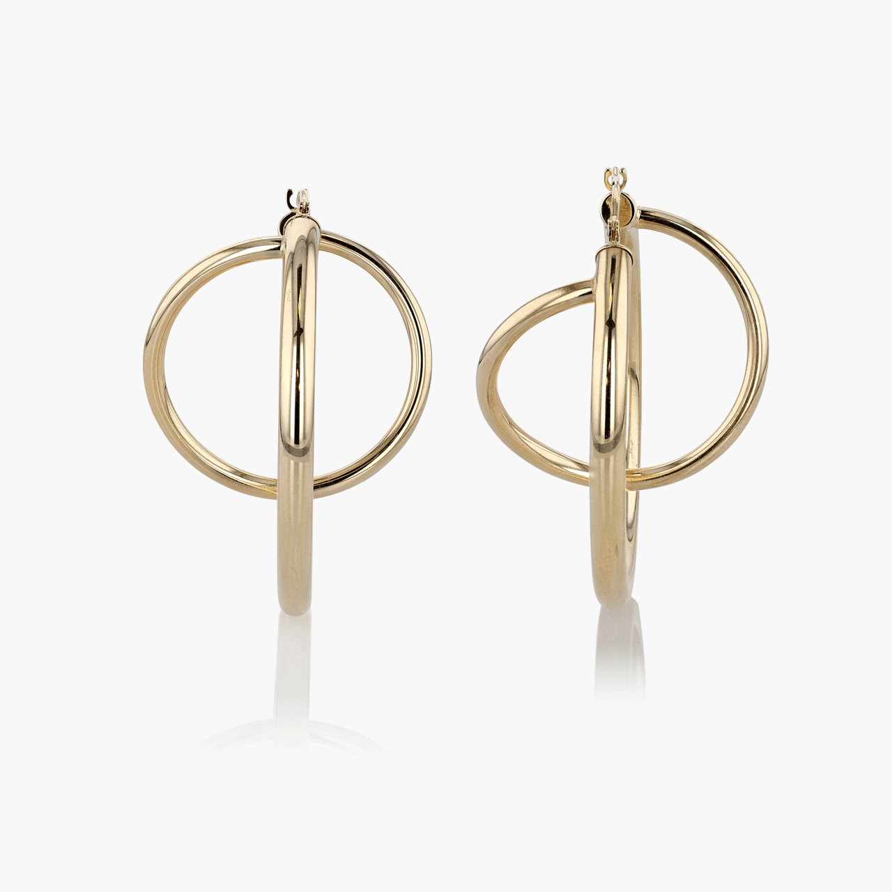 Gold Abstract Hoop Earrings
