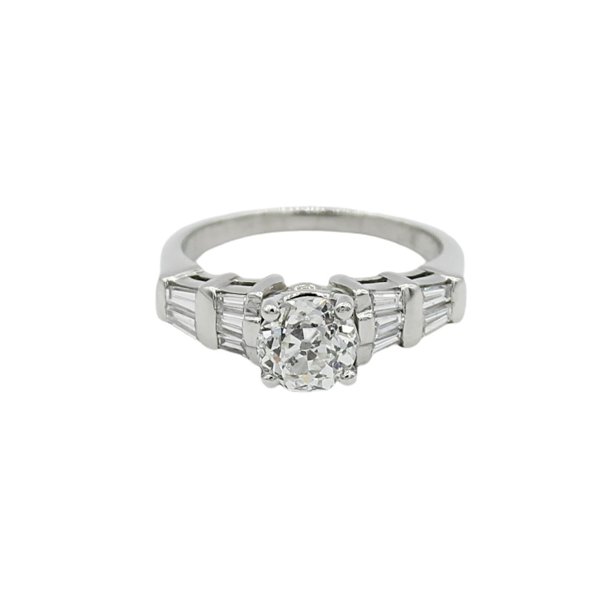 Vintage Platinum Old Mine Cut Ring