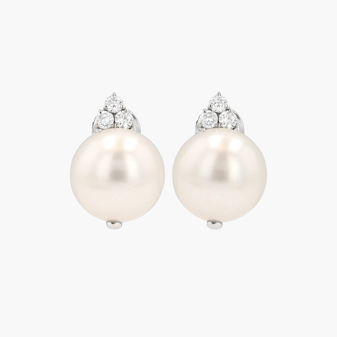 Vintage 18k Gold and South Sea Pearl Earrings