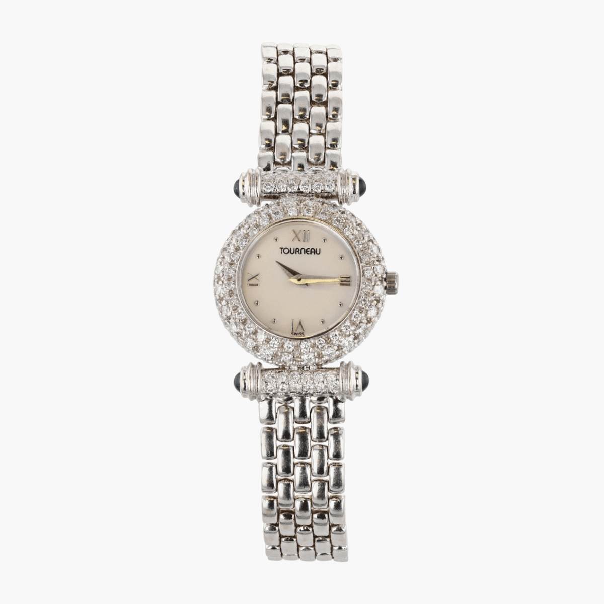 Tourneau White Gold, Diamond, and Mother of Pearl Wrist Watch