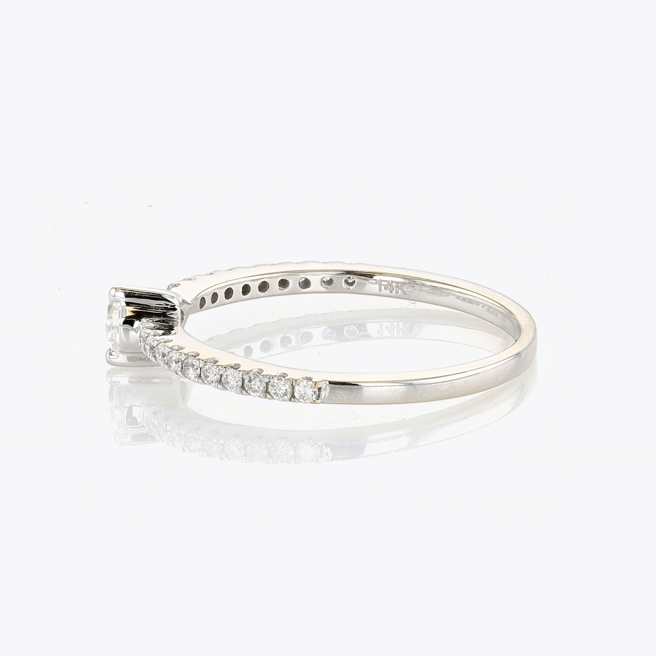 White Gold, Pear Shaped Diamond, and Diamond Ring