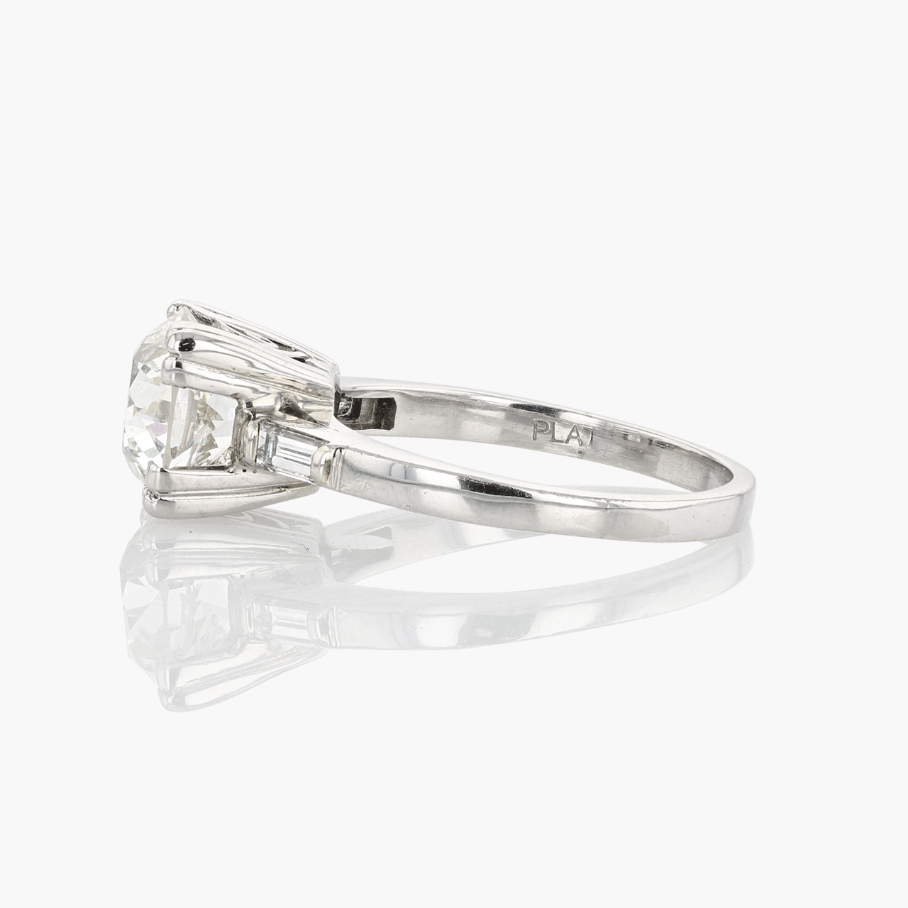 Platinum Old European Cut Engagement Ring