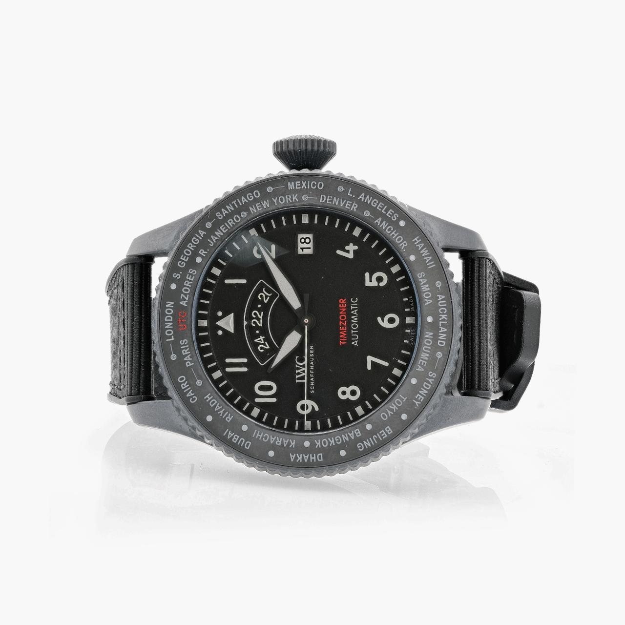 IWC Timezoner Top Gun in Ceratanium