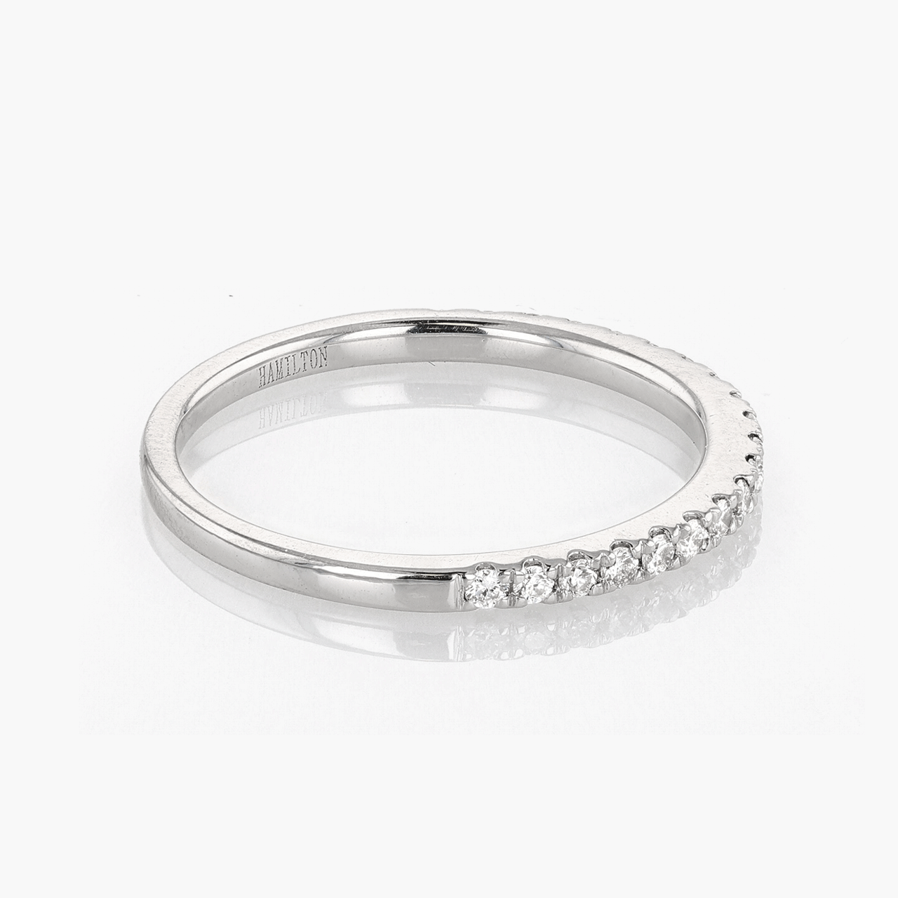 Vintage 18k White Gold and Diamond Stack Ring