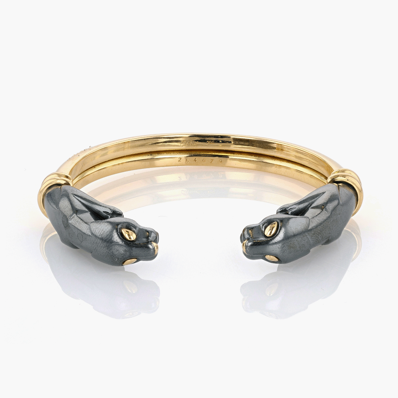 Cartier Silverium and 18 Karat Gold Panthere Bangle