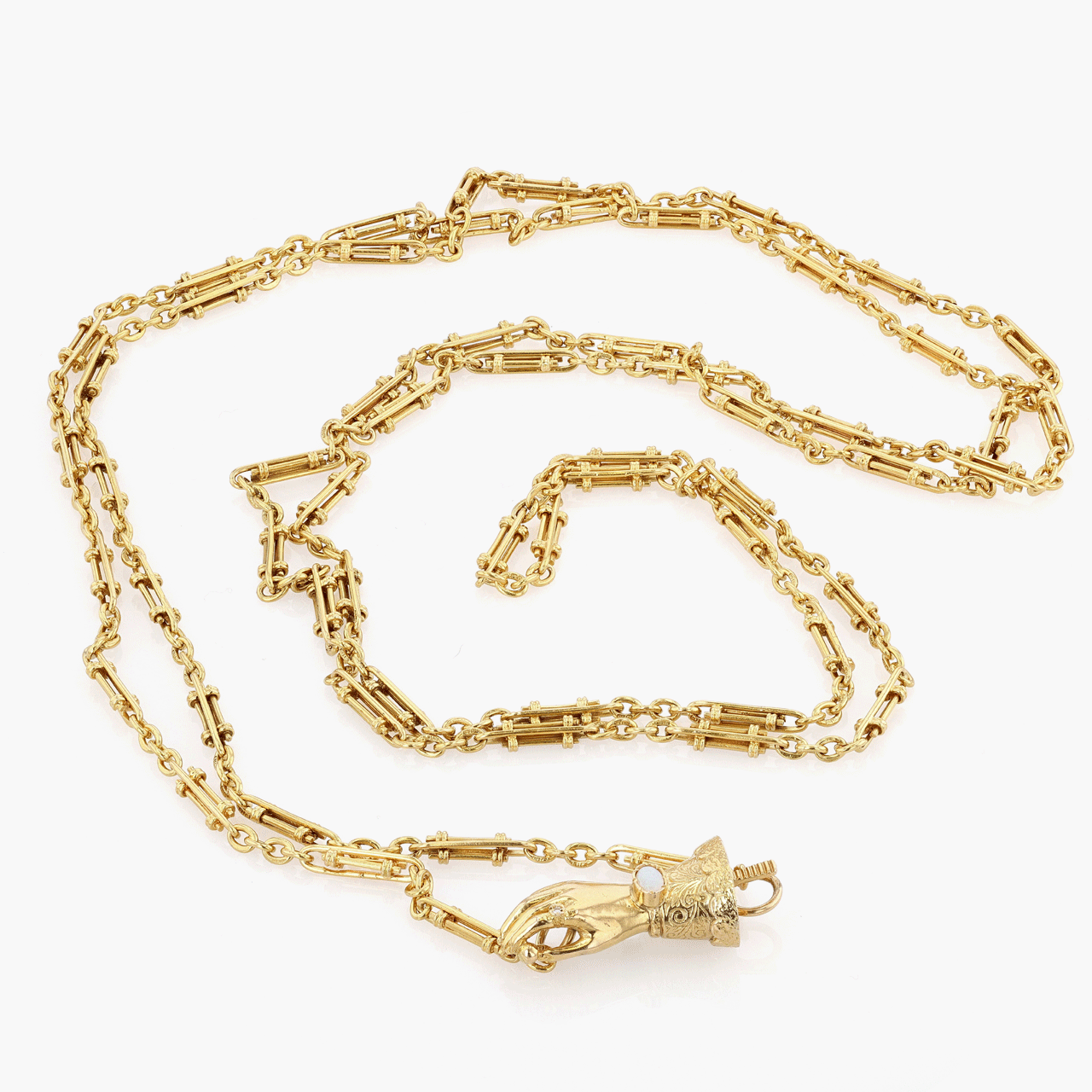 Antique 56 Inch Gold Fancy Link Chain