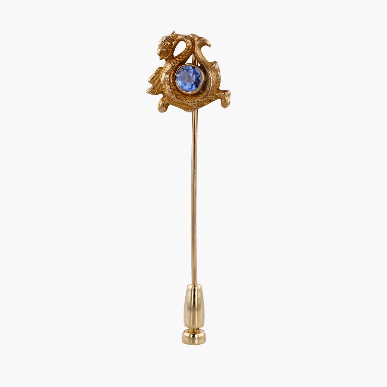 Gold and Glass Dragon Motif Stick Pin