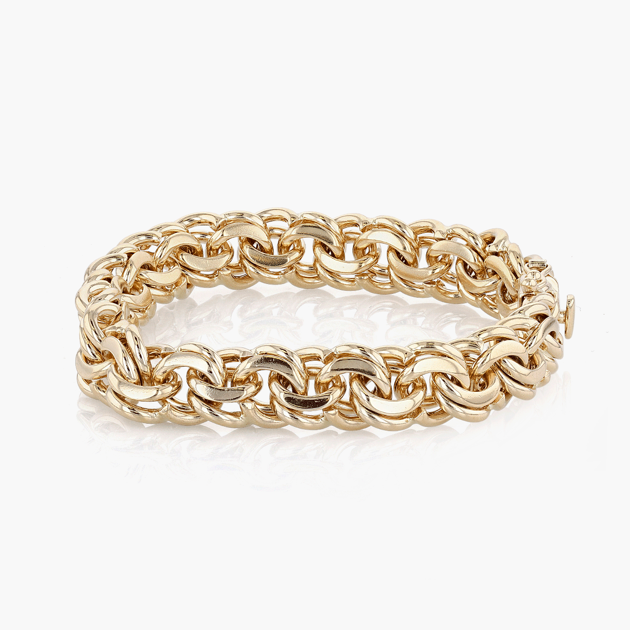 Gold Double Link Charm Bracelet