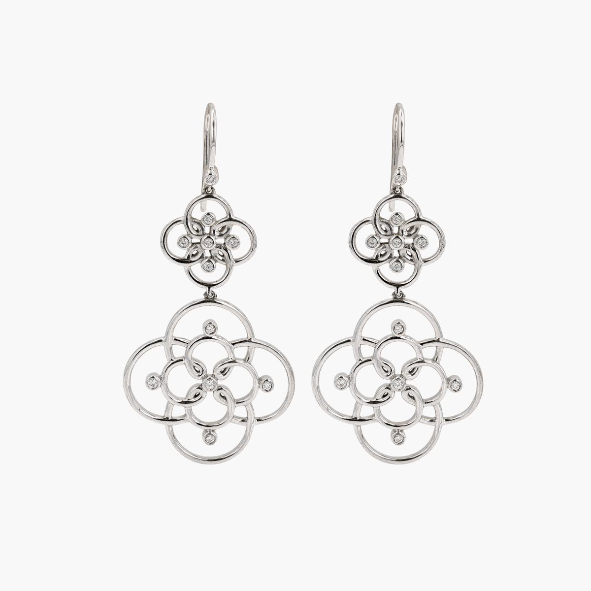 Silver and Diamond Arabesque Earrings by Hamilton Jewelers