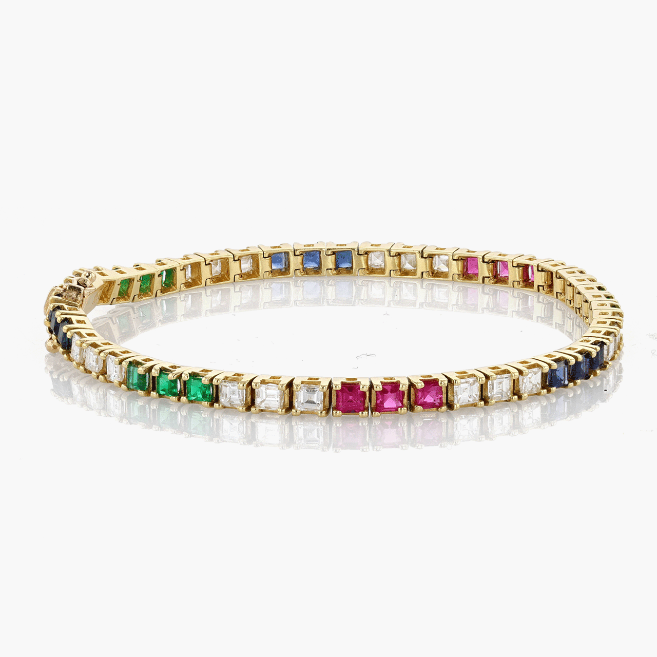 Vintage 18Y Multi Color Gemstone Bracelet