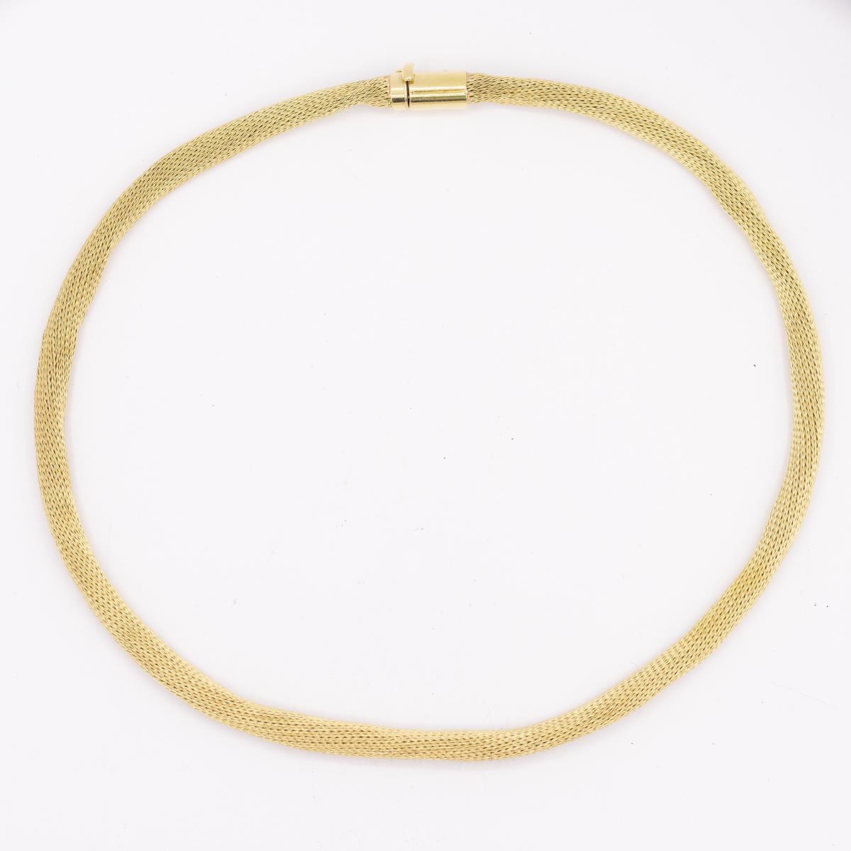 18KT Gold Woven Tube Necklace