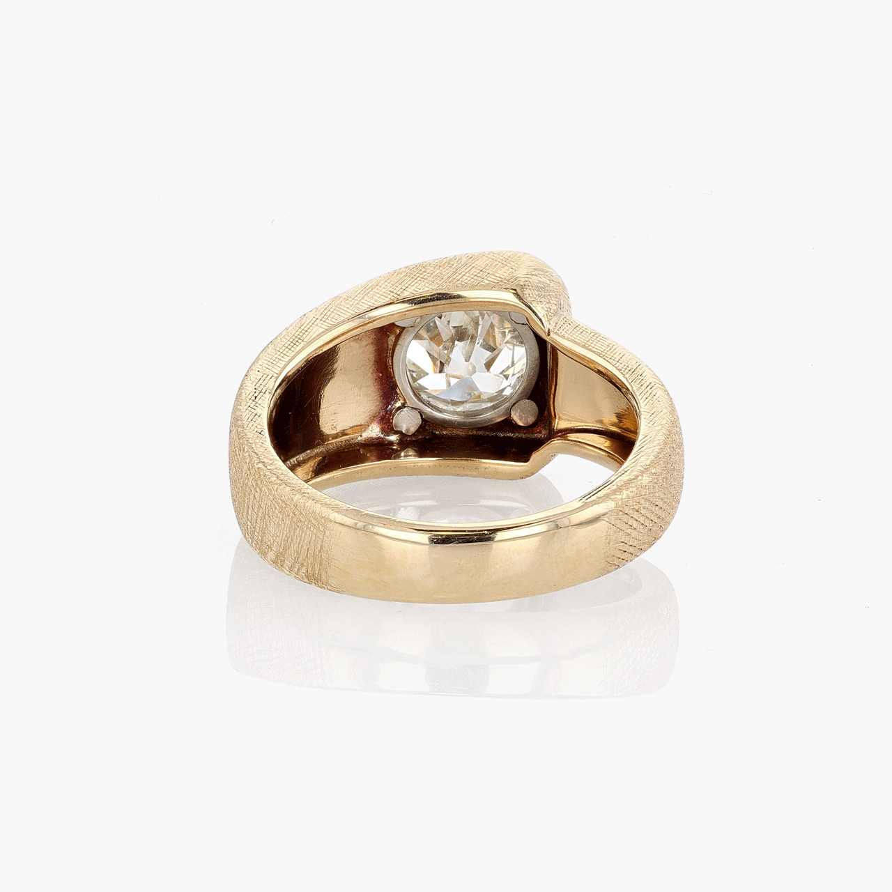 14k Yellow Gold and Old Mine Cut Diamond Ring