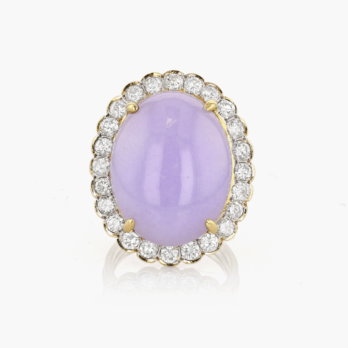 Gold, Diamond, and Lavender Jade Ring