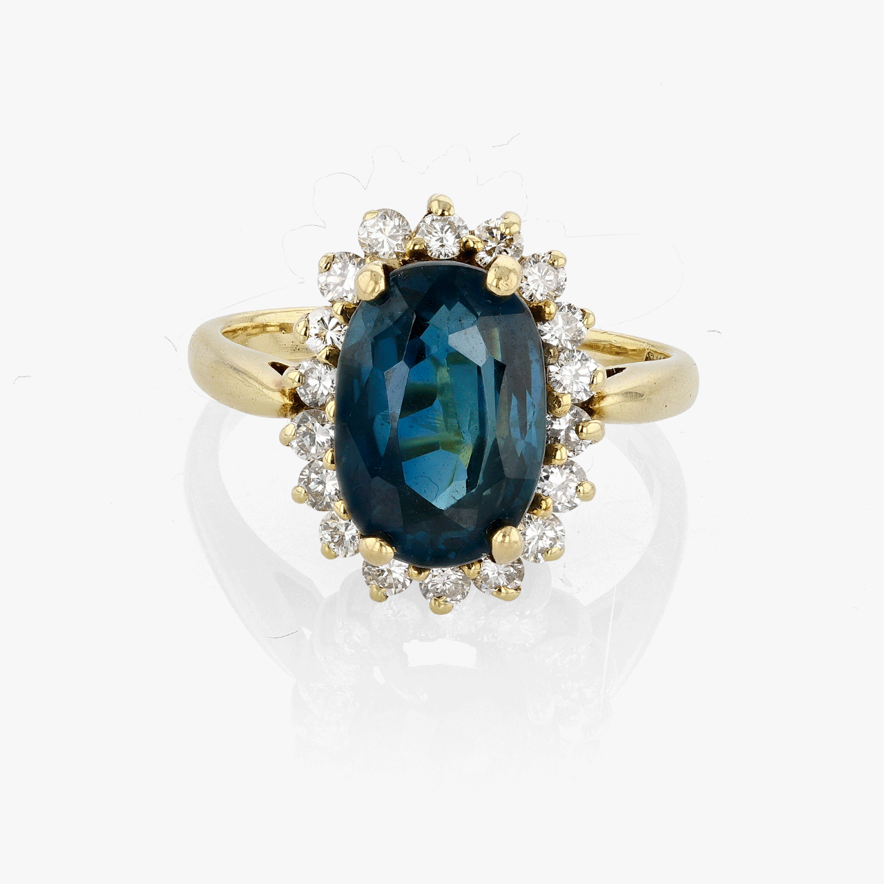 Gold, Sapphire, and Diamond Ring