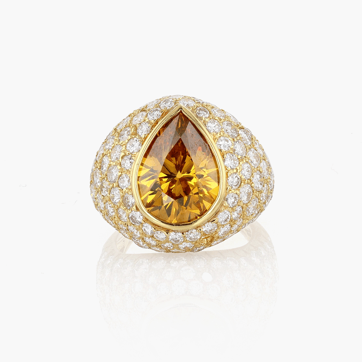 Gold, Colored Diamond, and Diamond Ring
