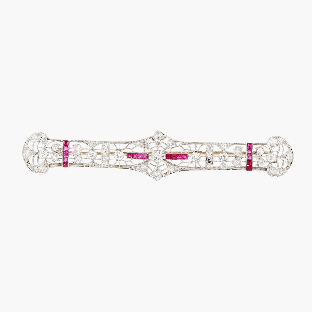 Vintage Platinum and 14k Gold Art Deco Pin