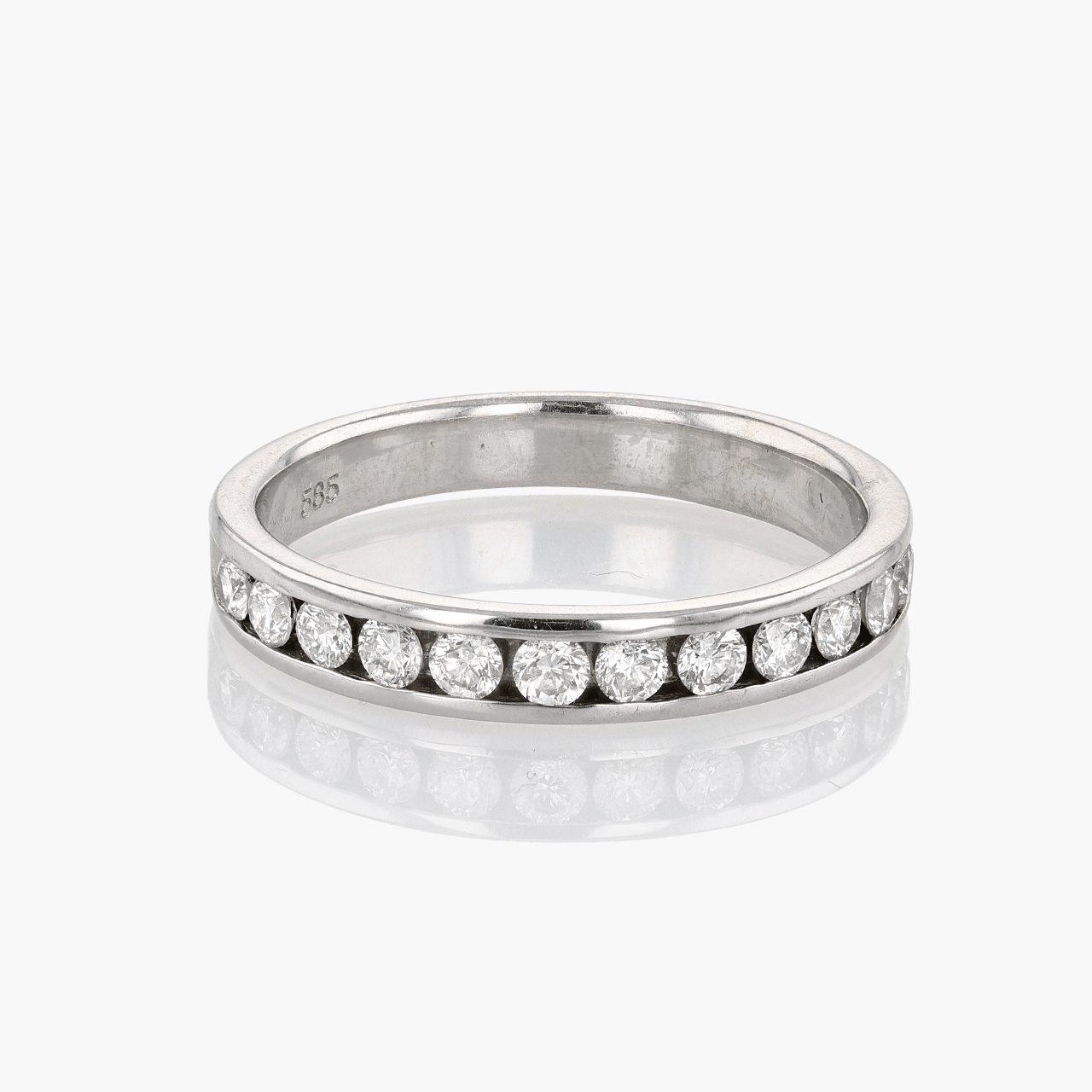 14KT Gold Channel Diamond Wedding Band