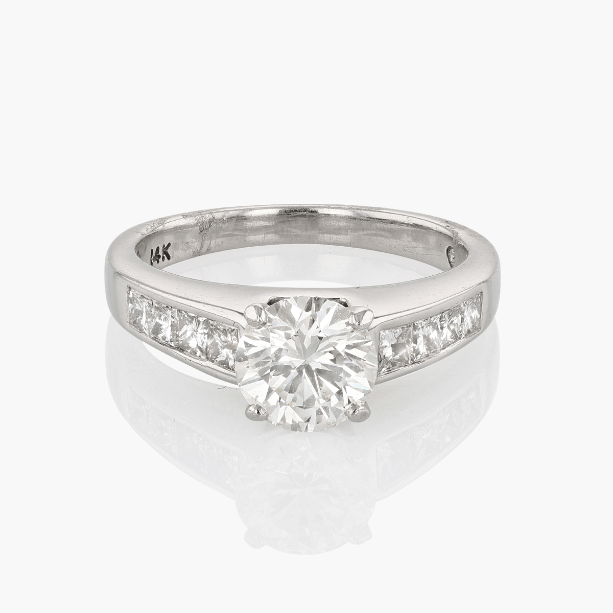 Vintage 14K white gold bridal set