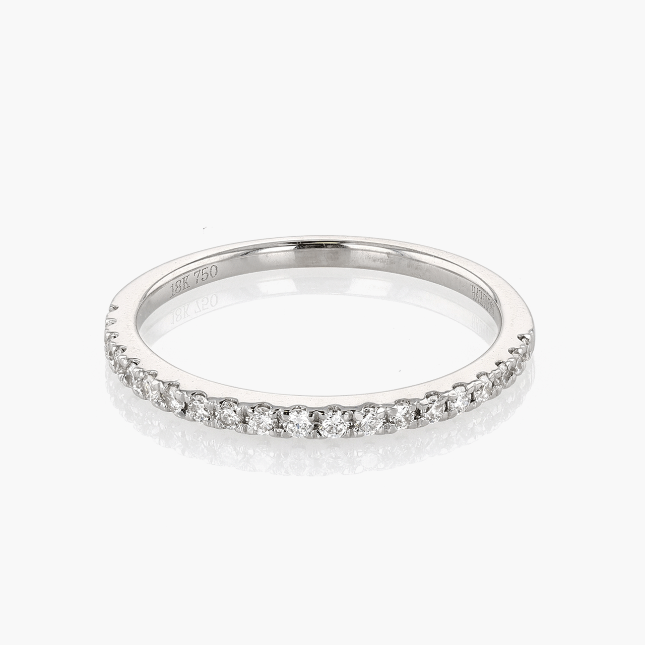 Vintage 18k White Gold and Diamond Stack Ring