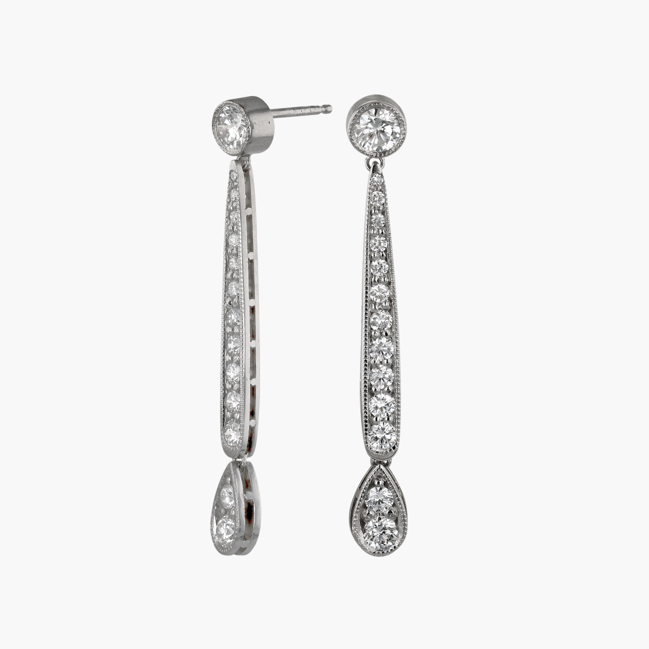Platinum and Diamond Earrings