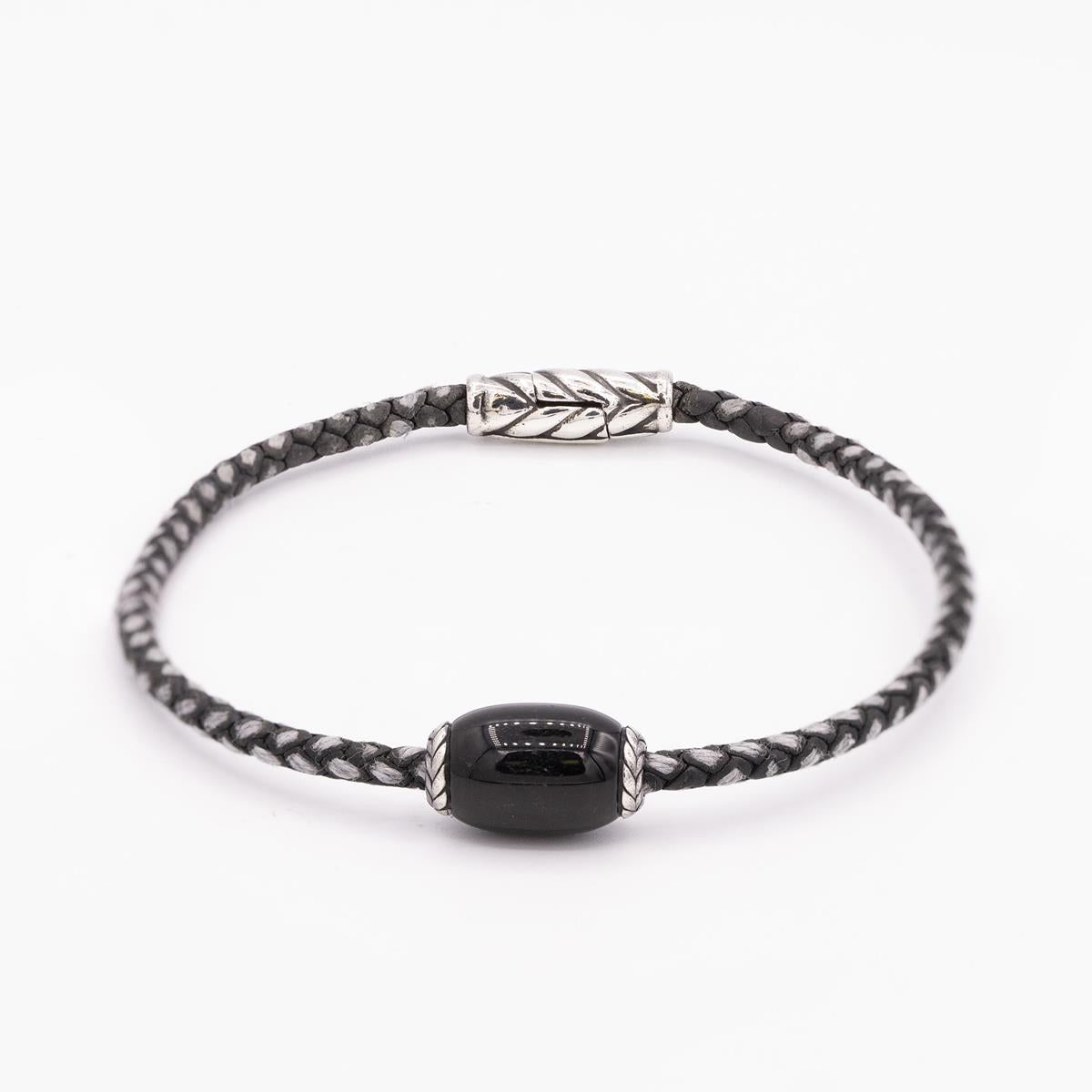 Vintage David Yurman Chevron Sterling Silver Cord With Onyx