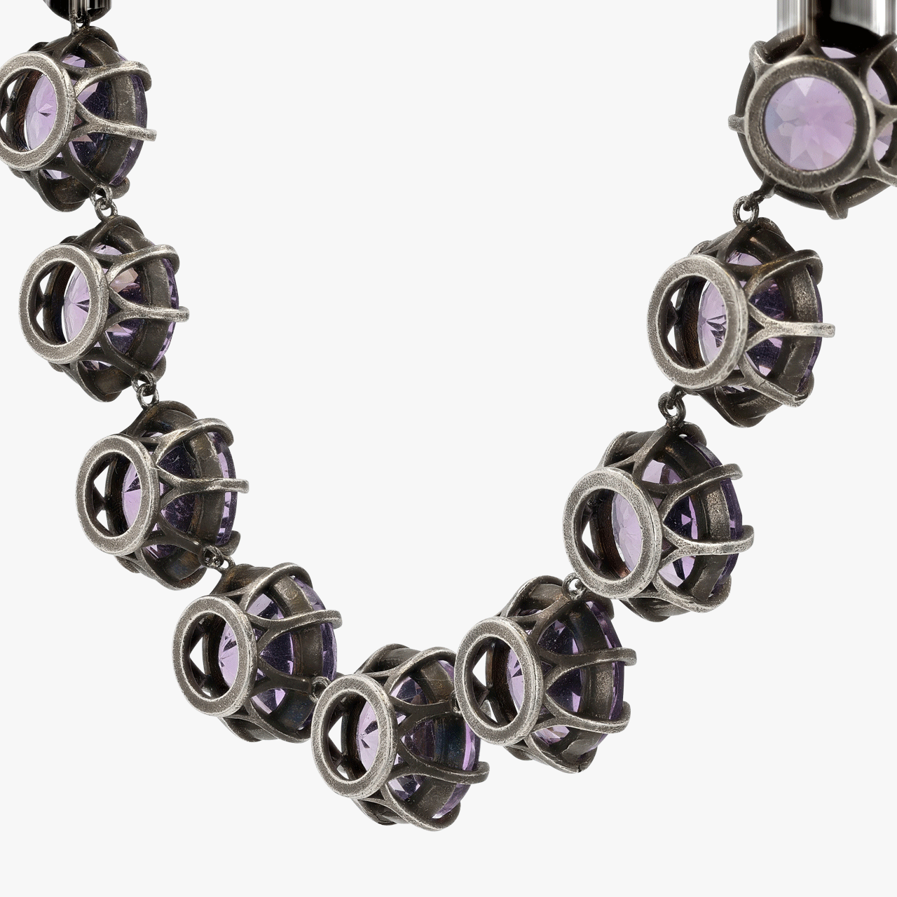 Silver and Amethyst Riviere Necklace