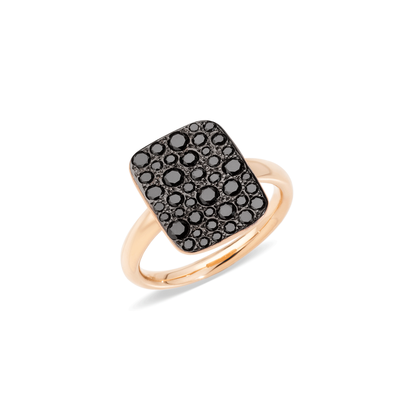 Pomellato Rose Gold and Black Diamond Sabbia Ring