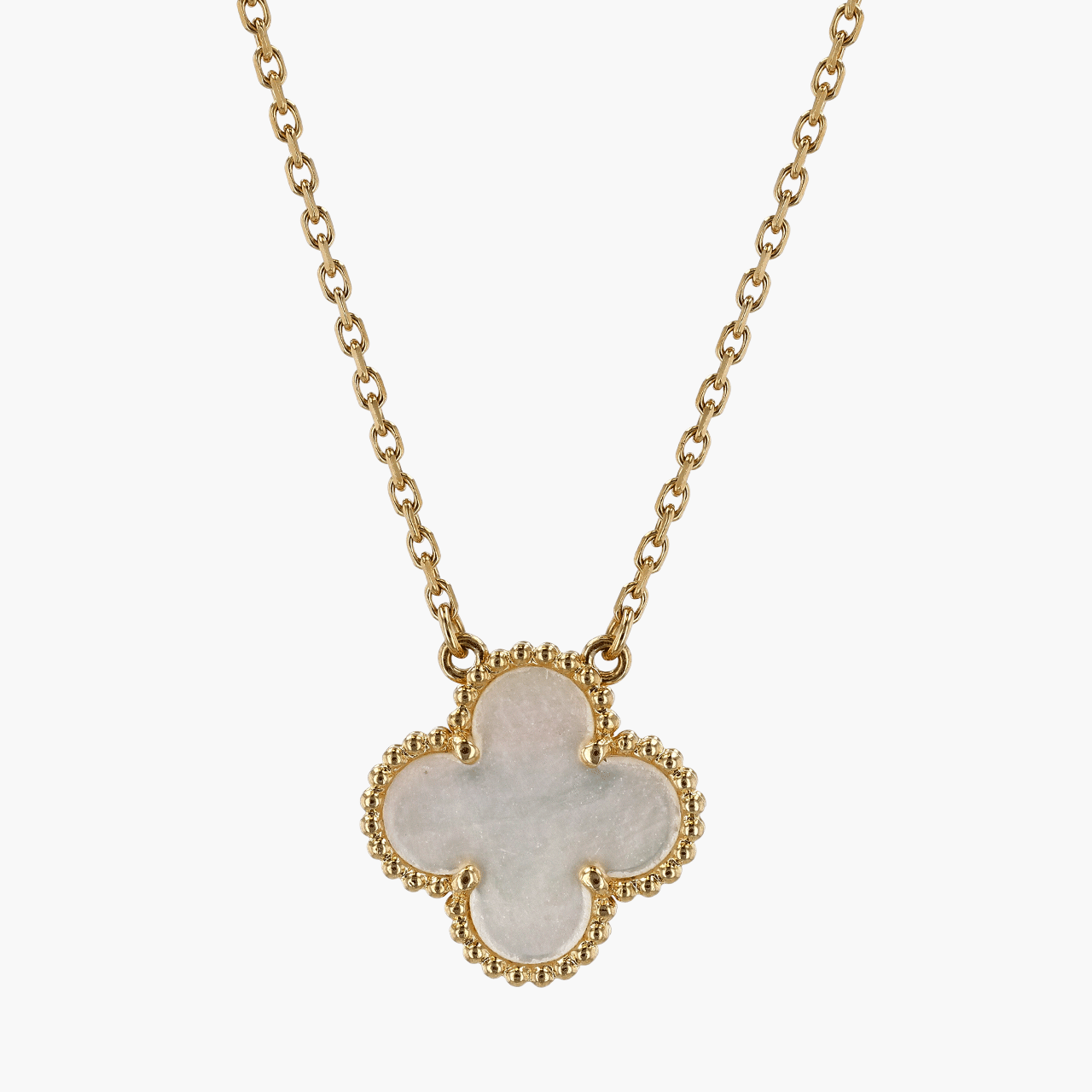 Van Cleef & Arpels Gold and Mother of Pearl Vintage Alhambra Pendant