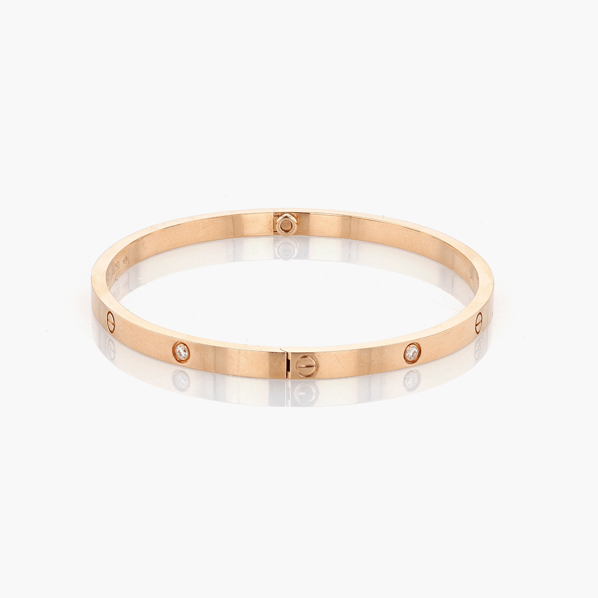 Cartier Rose Gold and Diamond Thin Love Bracelet