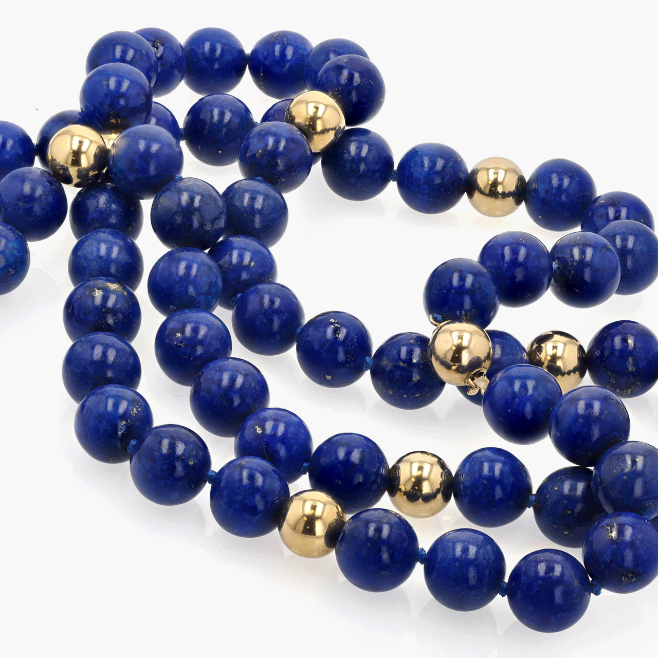 Gold and Lapis Lazuli Beaded Necklace