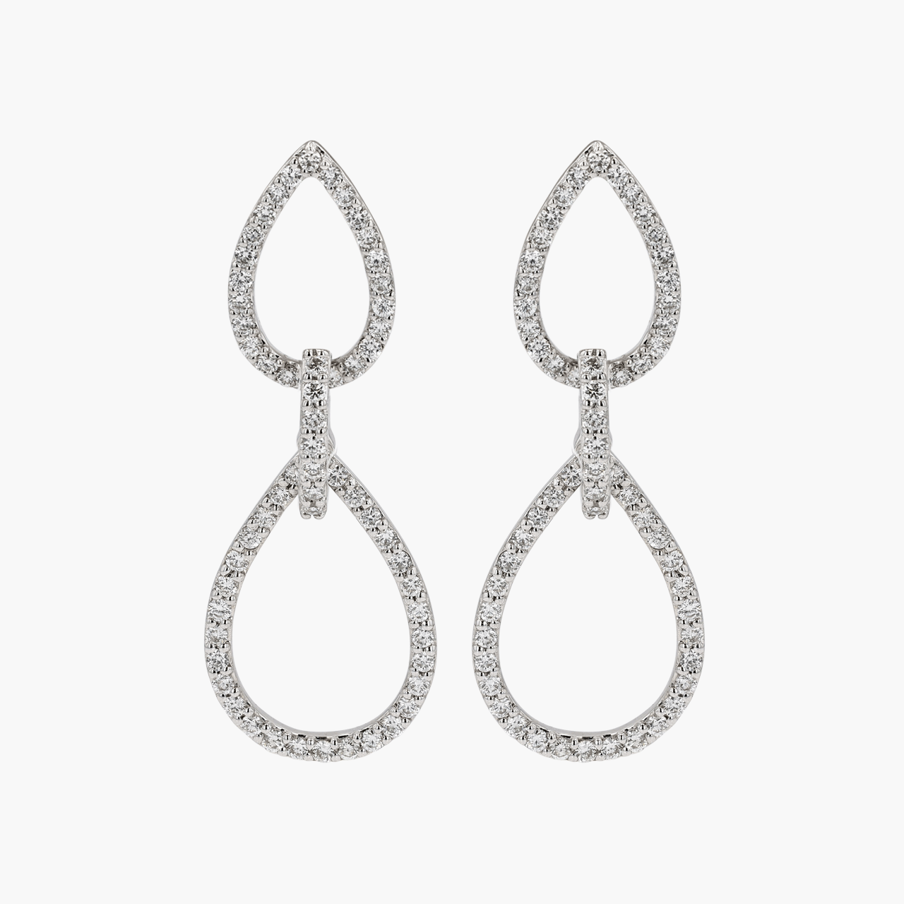 White Gold and Diamond Drop Earrings