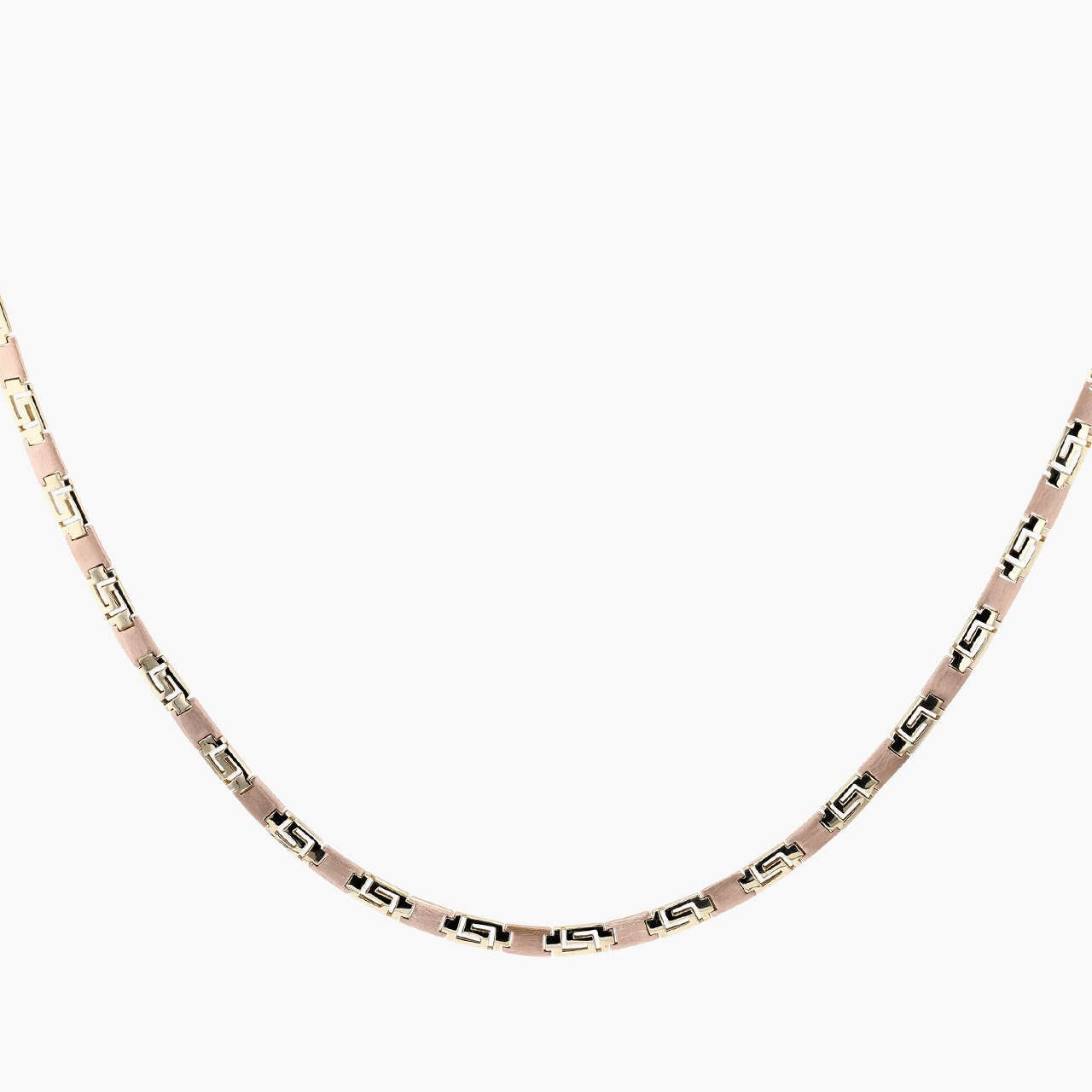 14k Gold Greek Key Motif Necklace and Bracelet