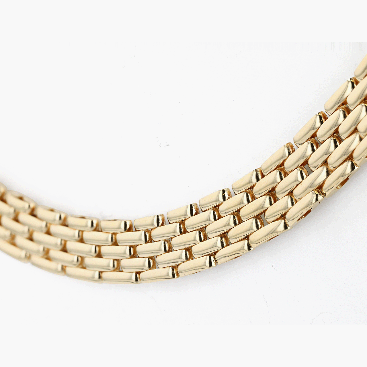 Gold Five Row Link Collar Necklace
