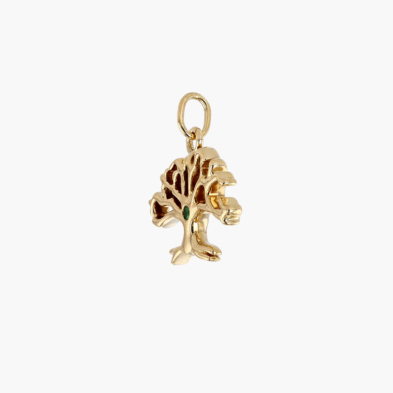 Gold and Emerald Tree of Life Charm