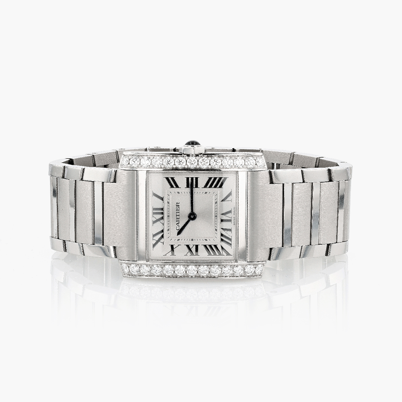 Cartier Tank Francaise With Diamond Set Brancards