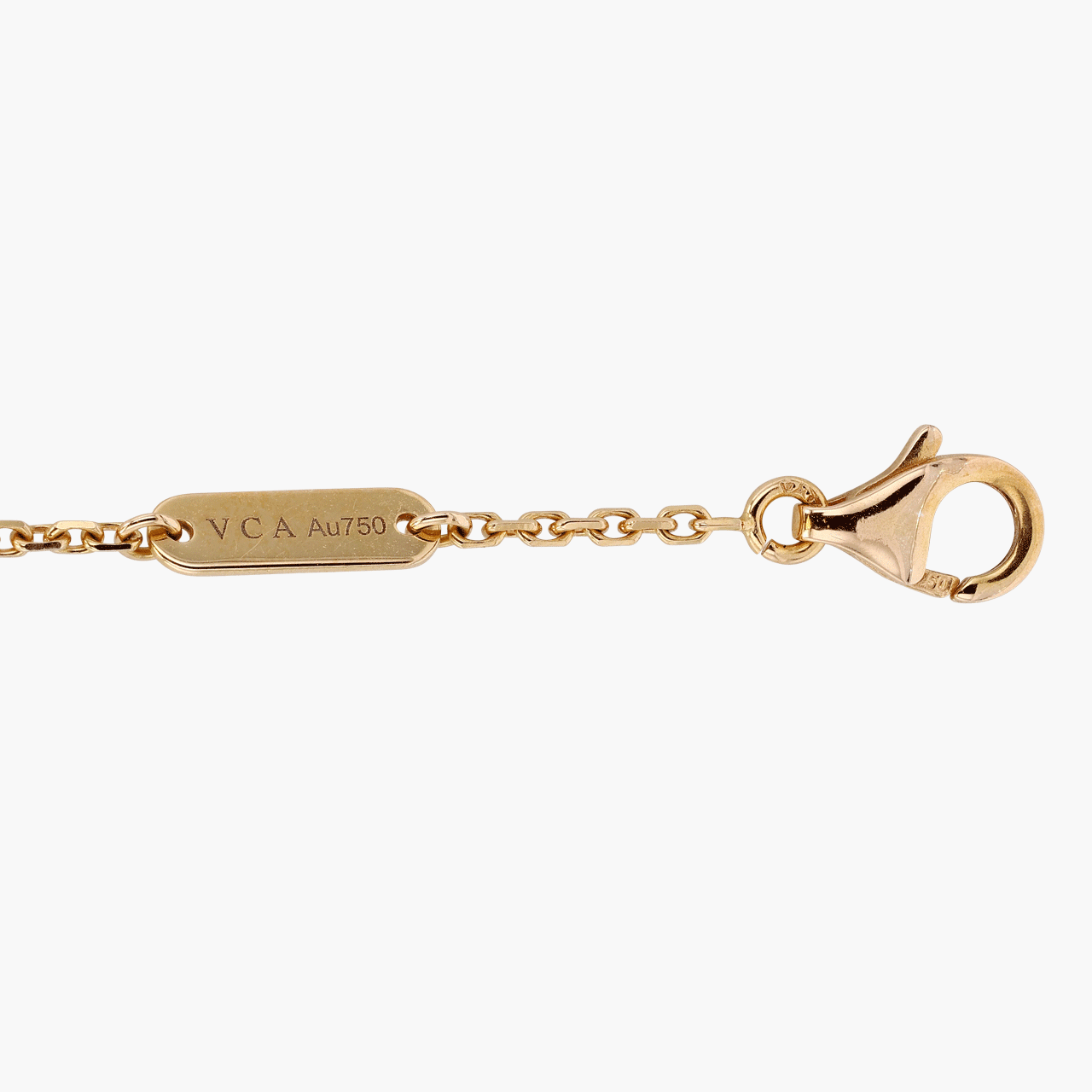 Vintage Van Cleef and Arpels 18k Rose Gold Alhambra Diamond Necklace