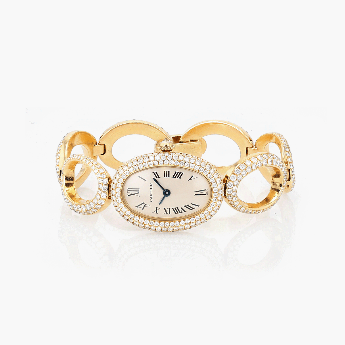 Cartier Gold and Diamond Baignoire Quartz Movement