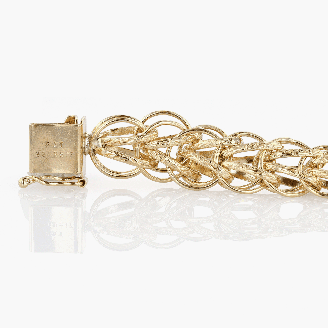 14k Yellow Gold Link Charm Bracelet Circa 1960's