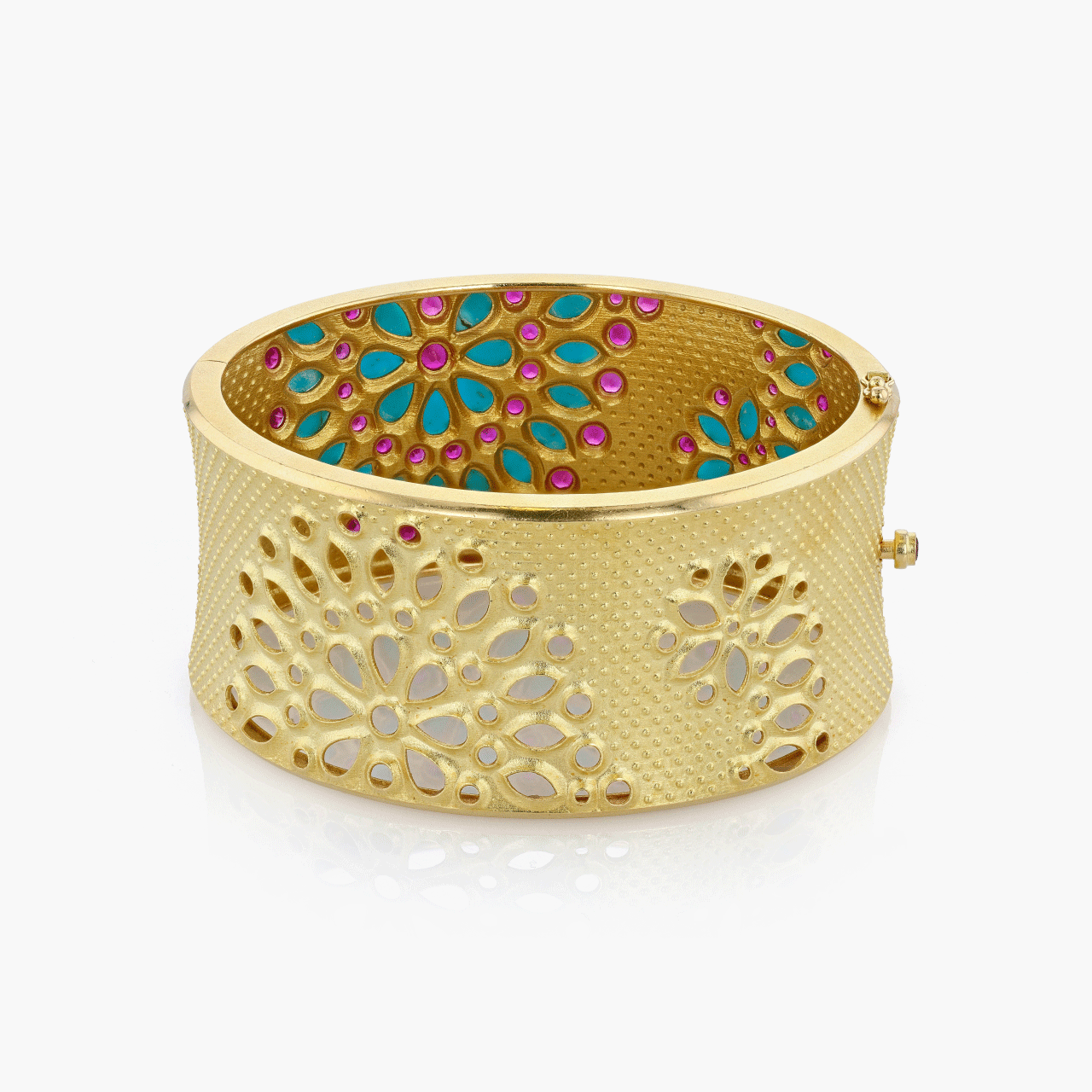 Paul Morelli Gold, Turquoise, and Ruby Bracelet