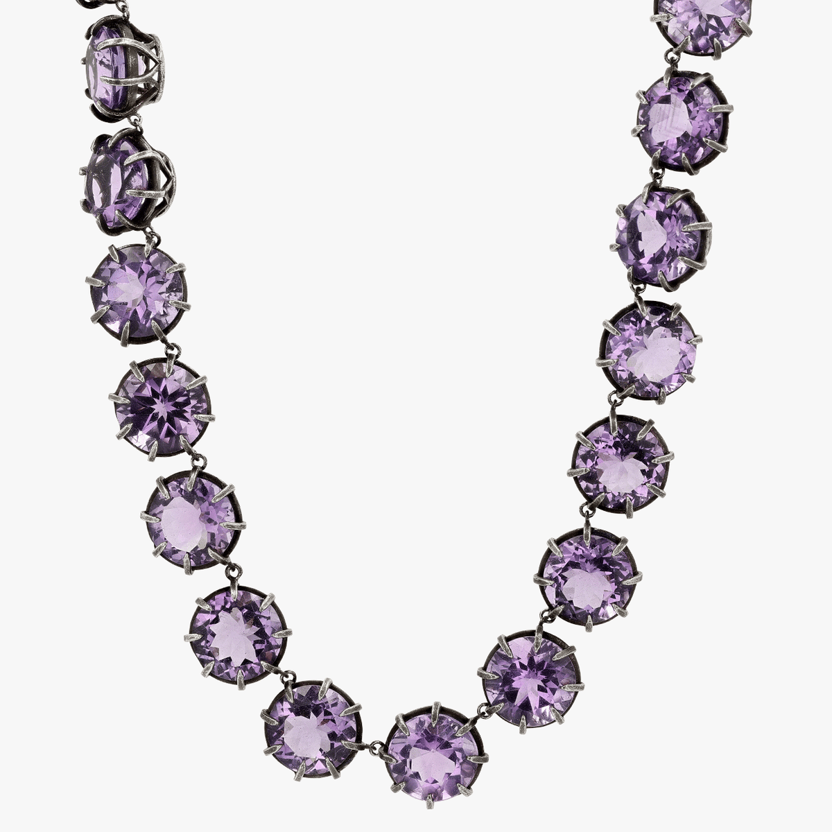 Silver and Amethyst Riviere Necklace
