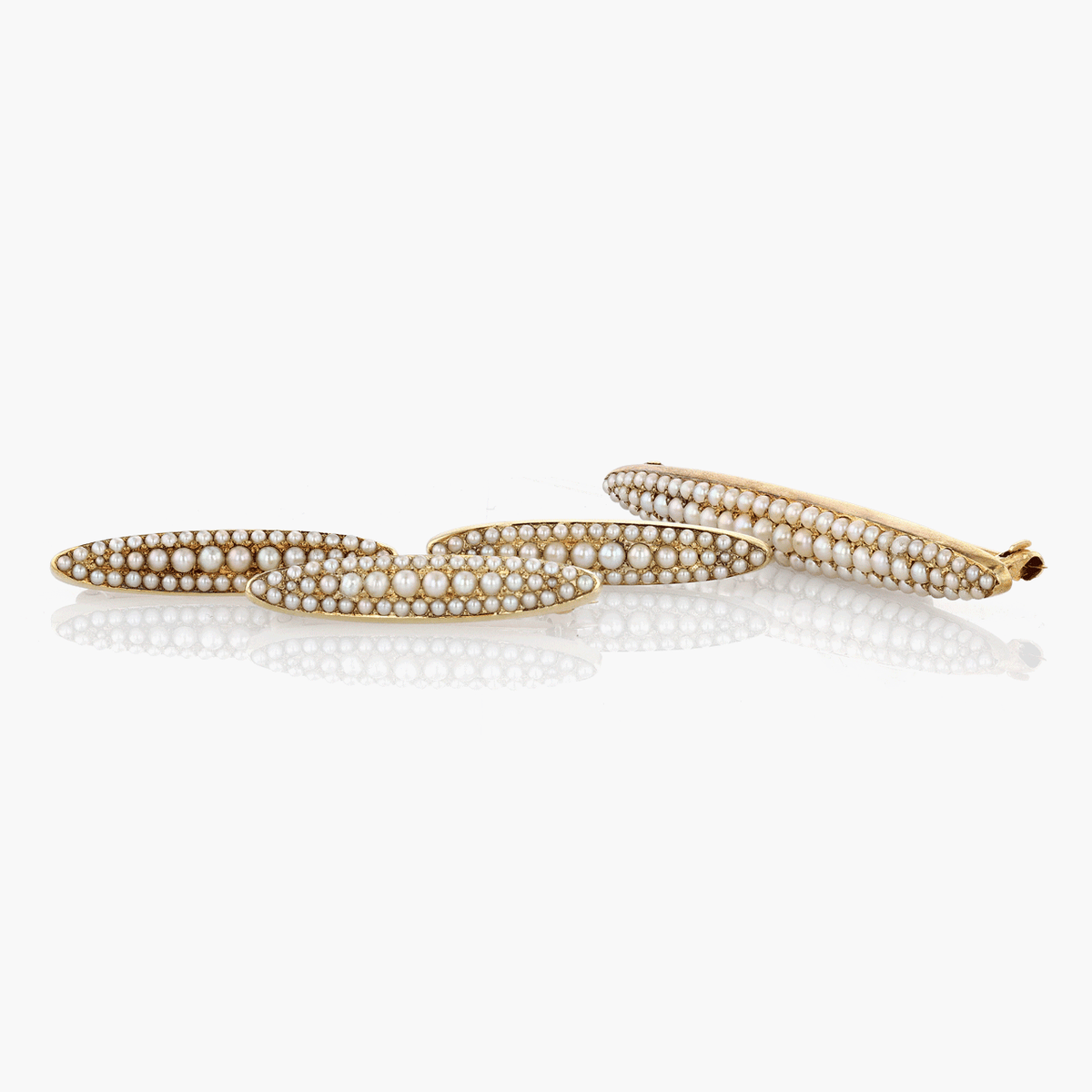 Antique Victorian Gold and Seed Pearl Pin Set