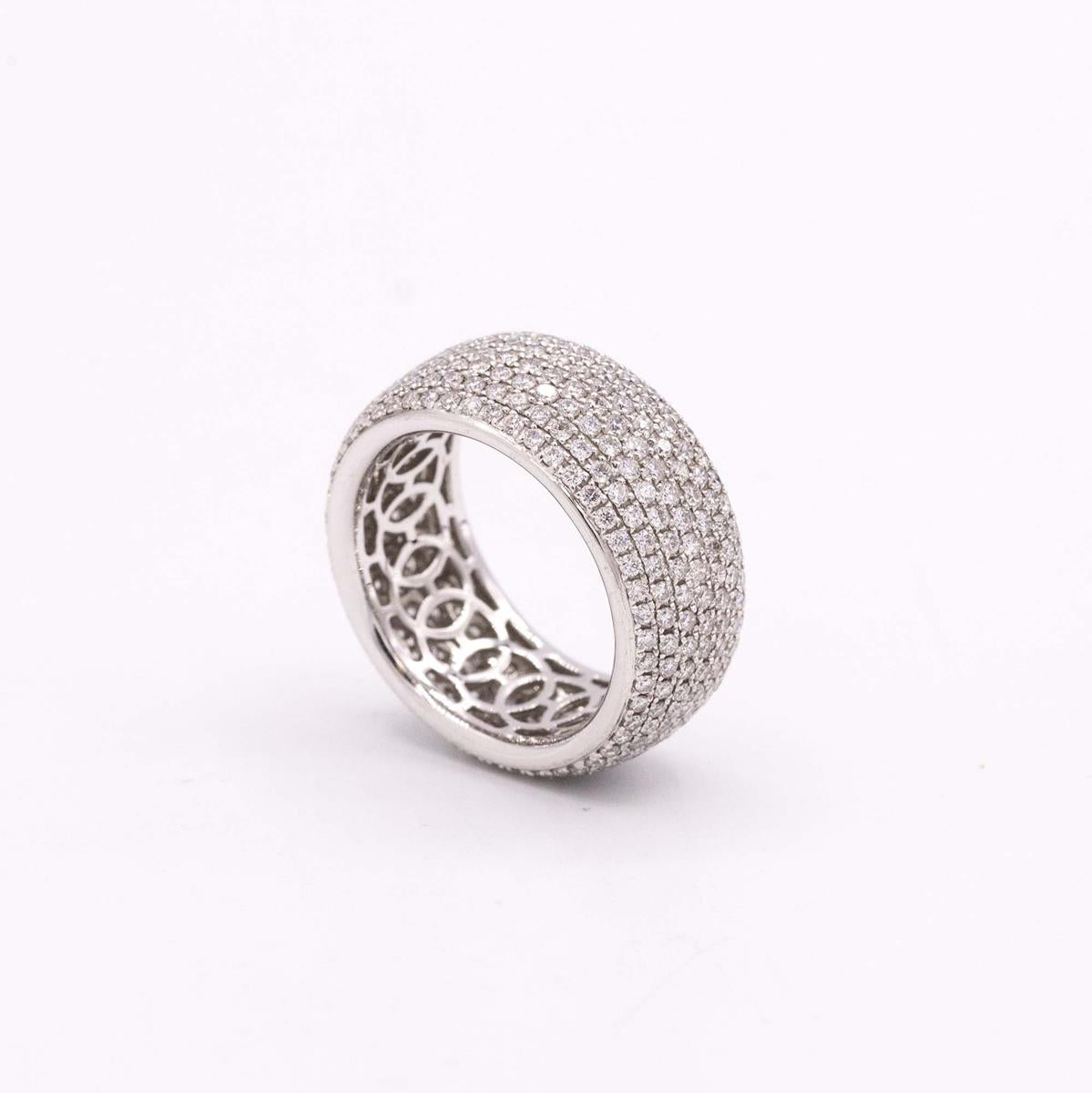 Platinum 7 Row Diamond Pave Band