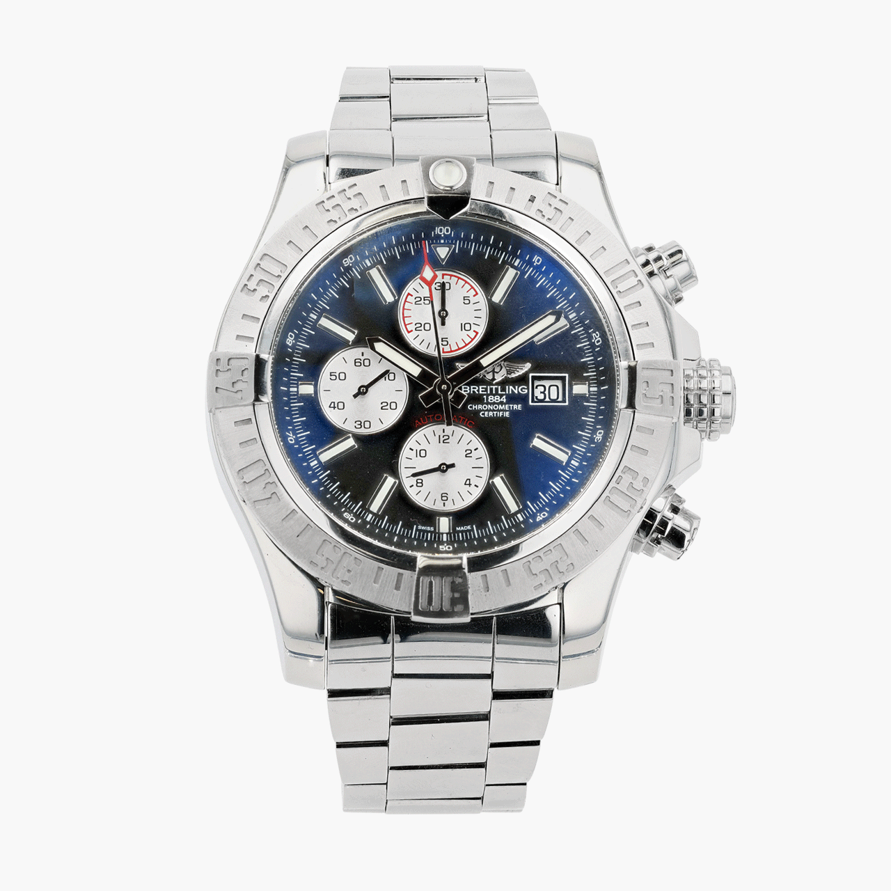 Vintage 48mm SS Breitling Super Avenger II Chronograph