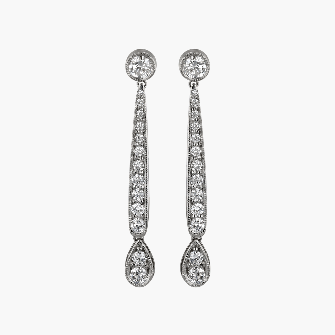 Platinum and Diamond Earrings