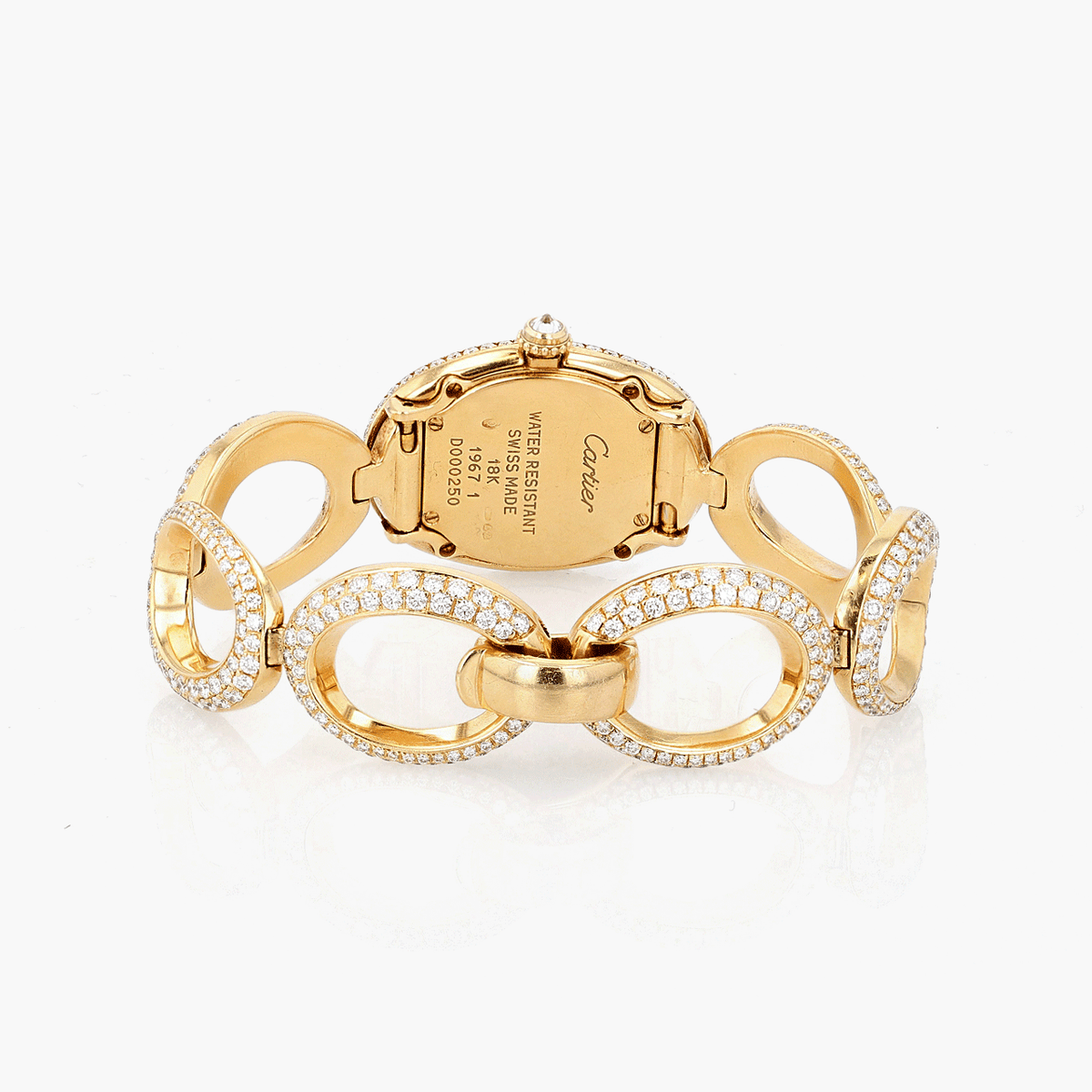 Cartier Gold and Diamond Baignoire Quartz Movement
