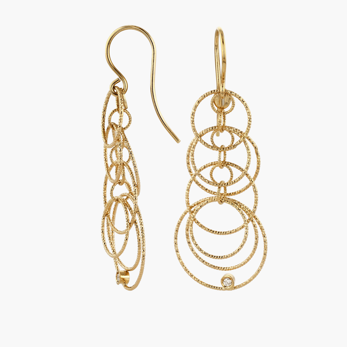 Gold Interlocking Circle Earrings