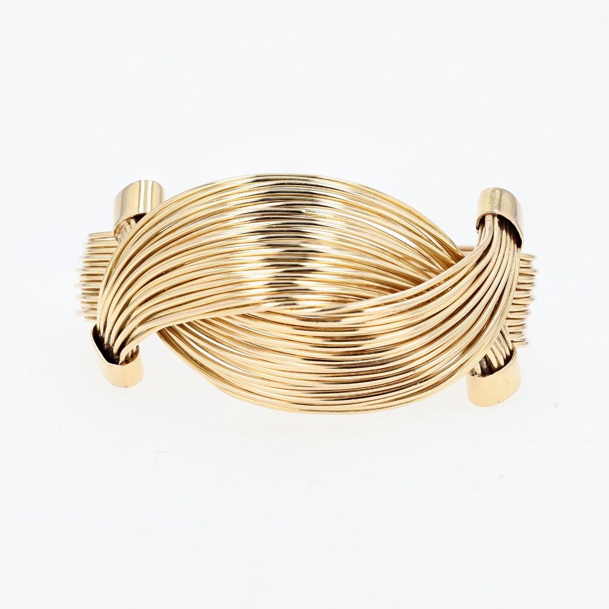 18k Yellow Gold Wire Wrap Bracelet Circa 1950's