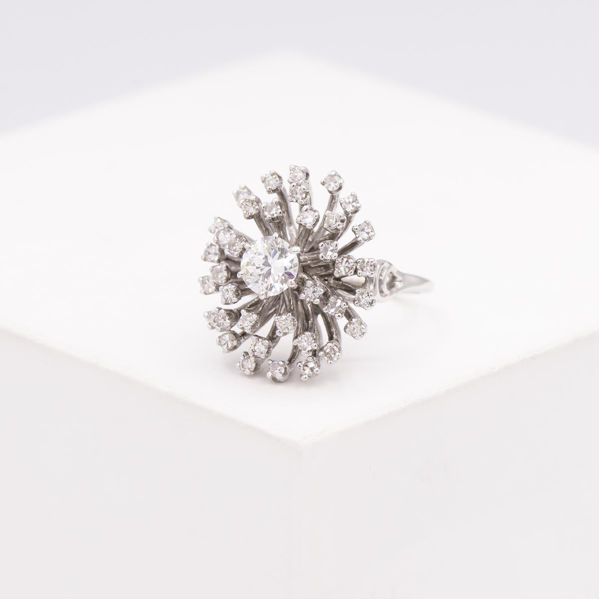 14KT Gold Diamond Cluster Ring
