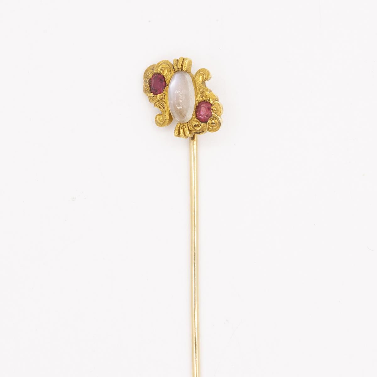 Tiffany & Co. Moonstone & Sapphire Stick Pin