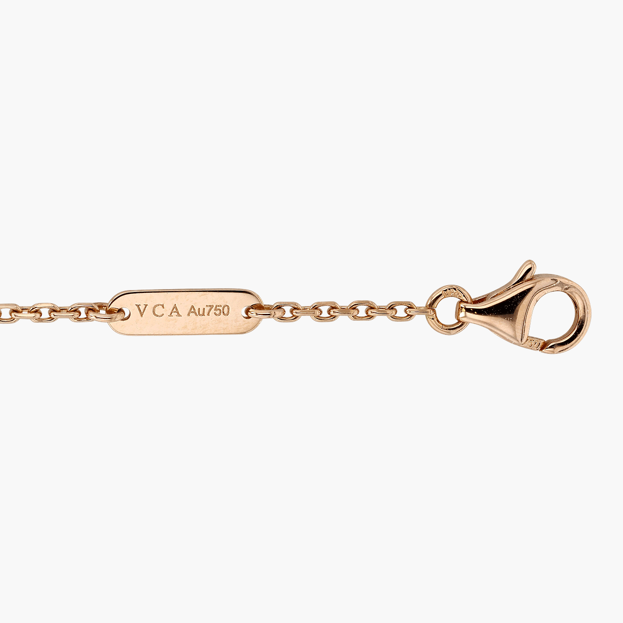 Vintage Van Cleef and Arpels 18k Rose Gold Alhambra Black MOP Diamond Necklace